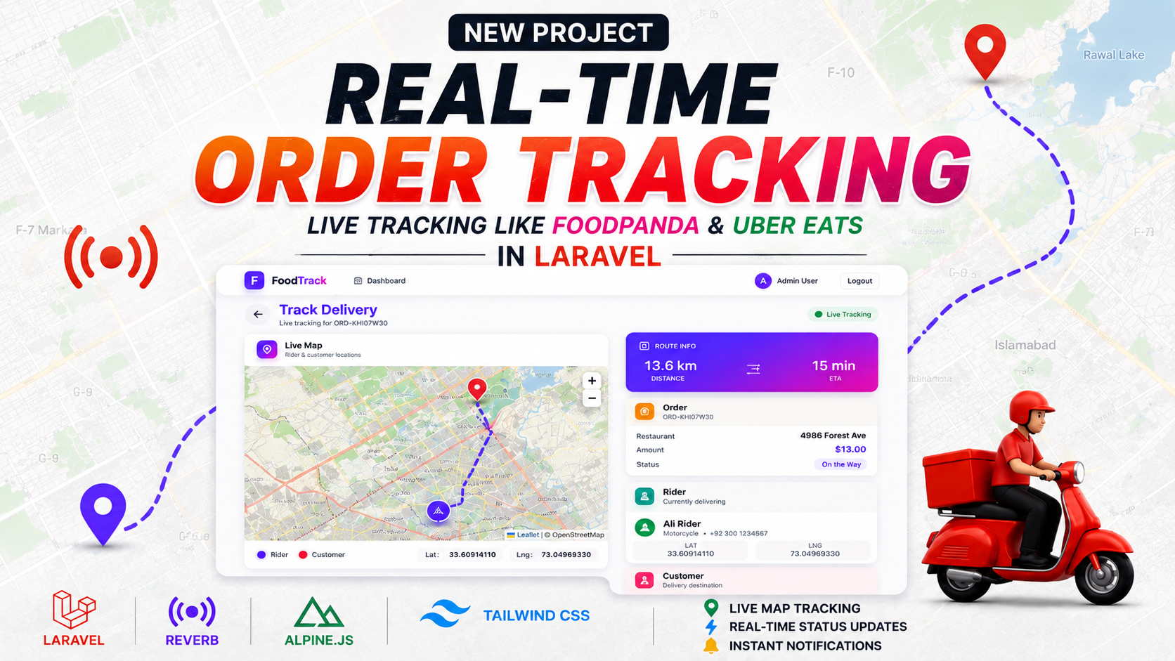 Real-Time Order Tracking System with Laravel, Reverb & Alpine.js